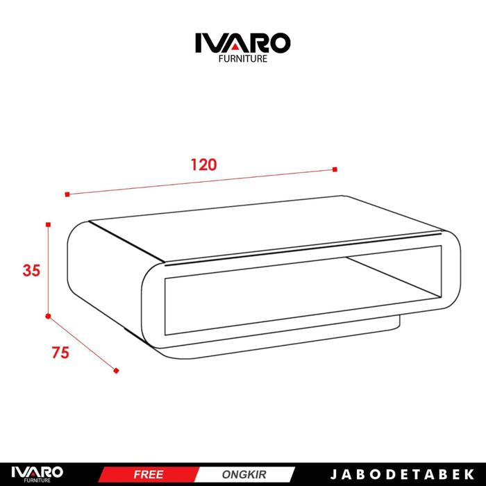 Ivaro Ryal Coffe Table/ Meja Tamu/ Meja Sudut Minimalis
