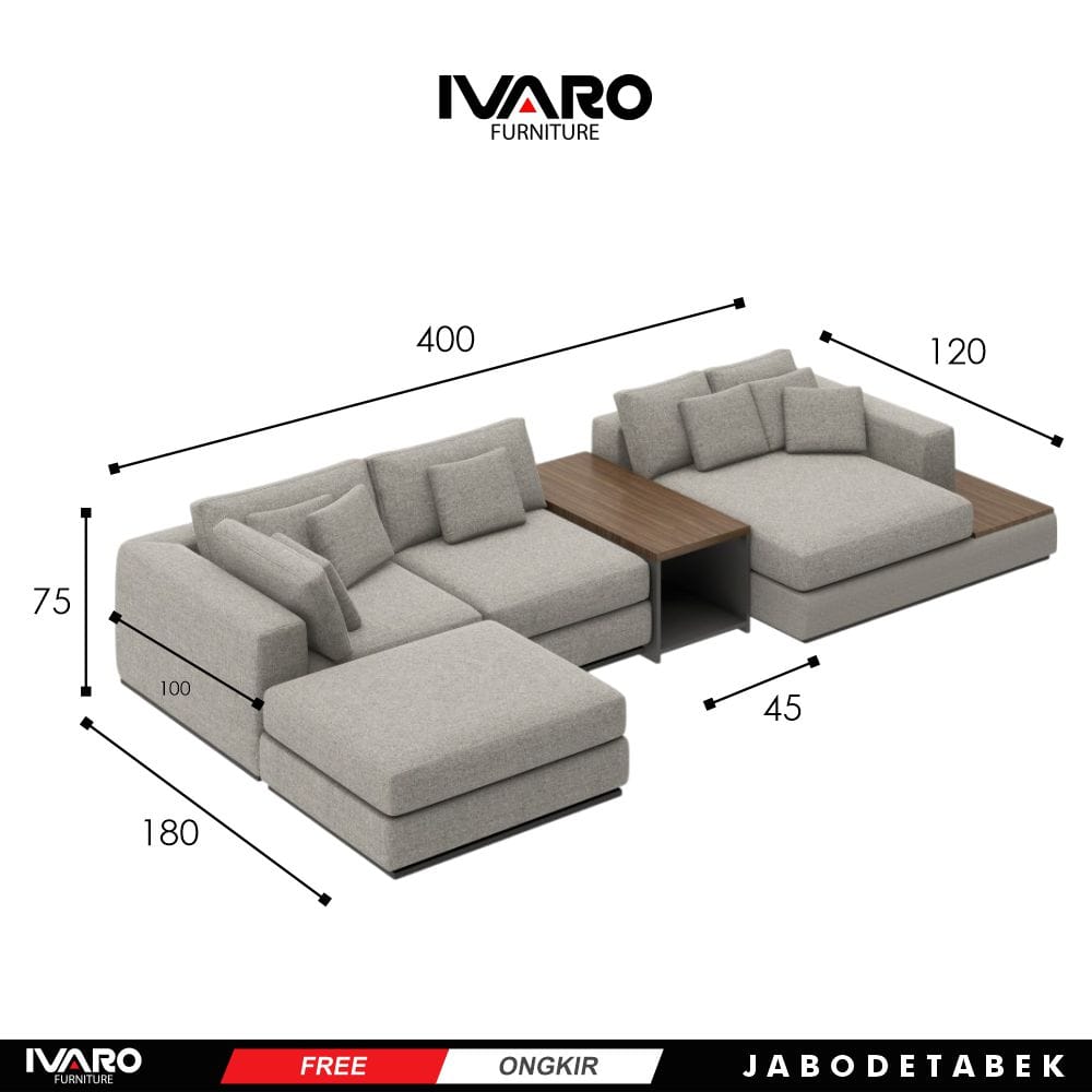 Sofa L /Sofa Sudut/Sofa L Minimalis/Kursi L /Sofa Tamu FAMELA IVARO