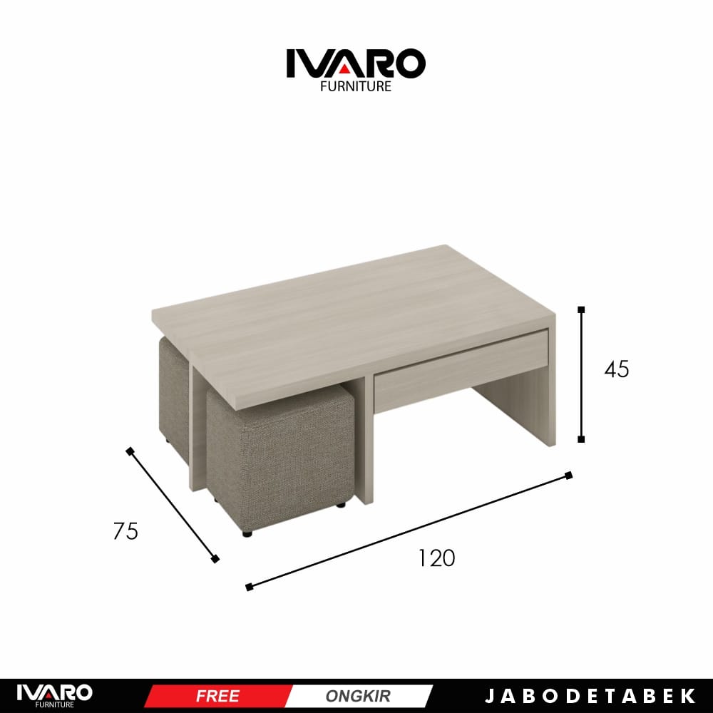Meja Tamu/ Coffe Table/ Meja Minimalis ERRASY Ivaro - MEJA TAMU