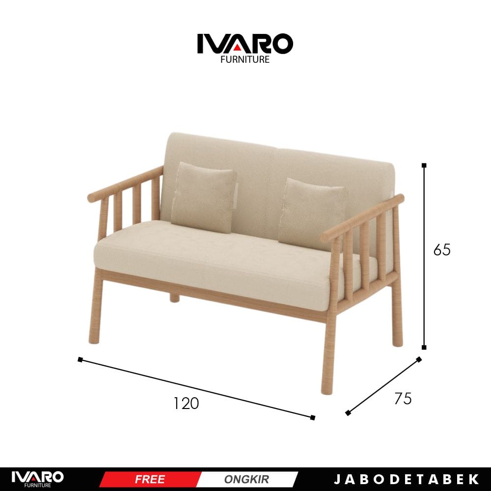 Kursi Kayu Solid / Sofa Ruang Tamu / Kursi Minimalis Aria Ivaro