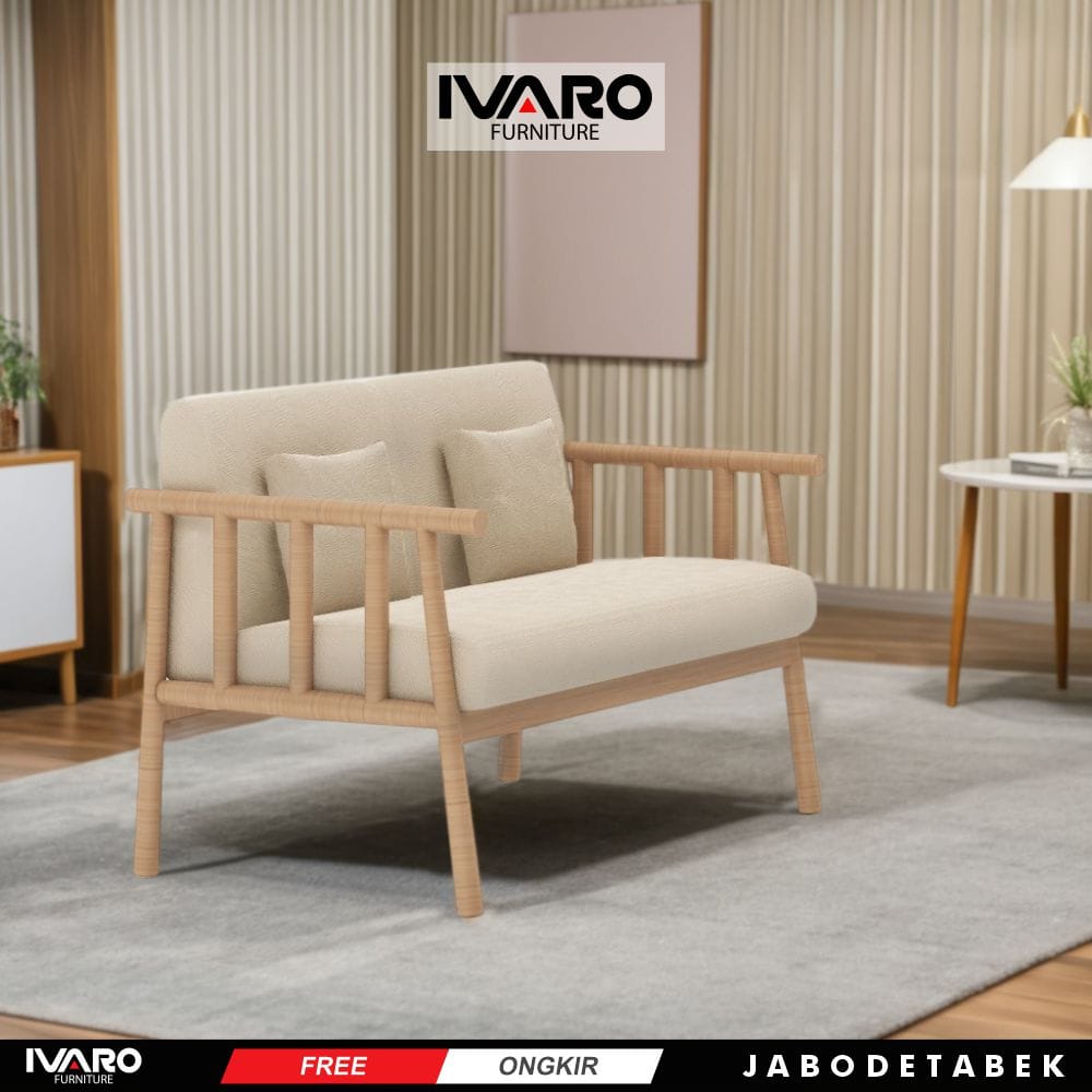 Kursi Kayu Solid / Sofa Ruang Tamu / Kursi Minimalis Aria Ivaro