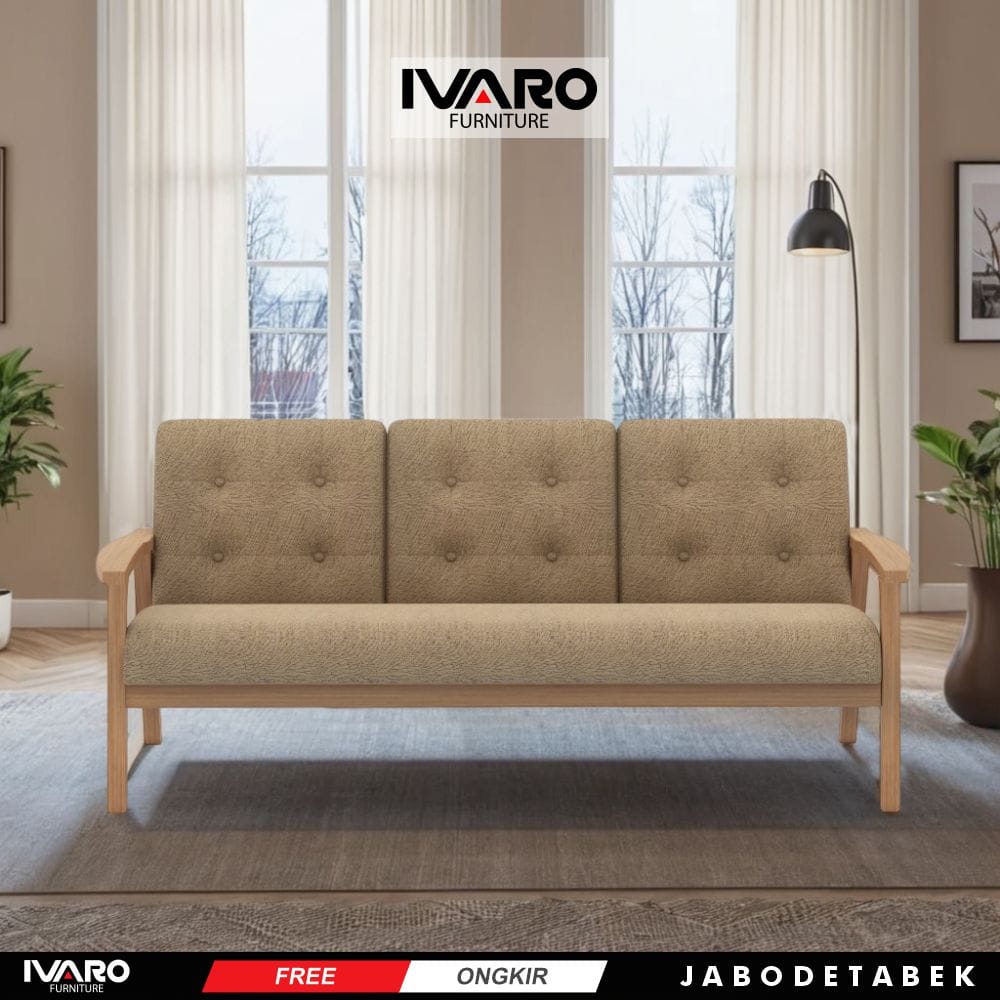 Kursi Kayu Solid / Sofa Ruang Tamu / Kursi Minimalis Deyri Ivaro