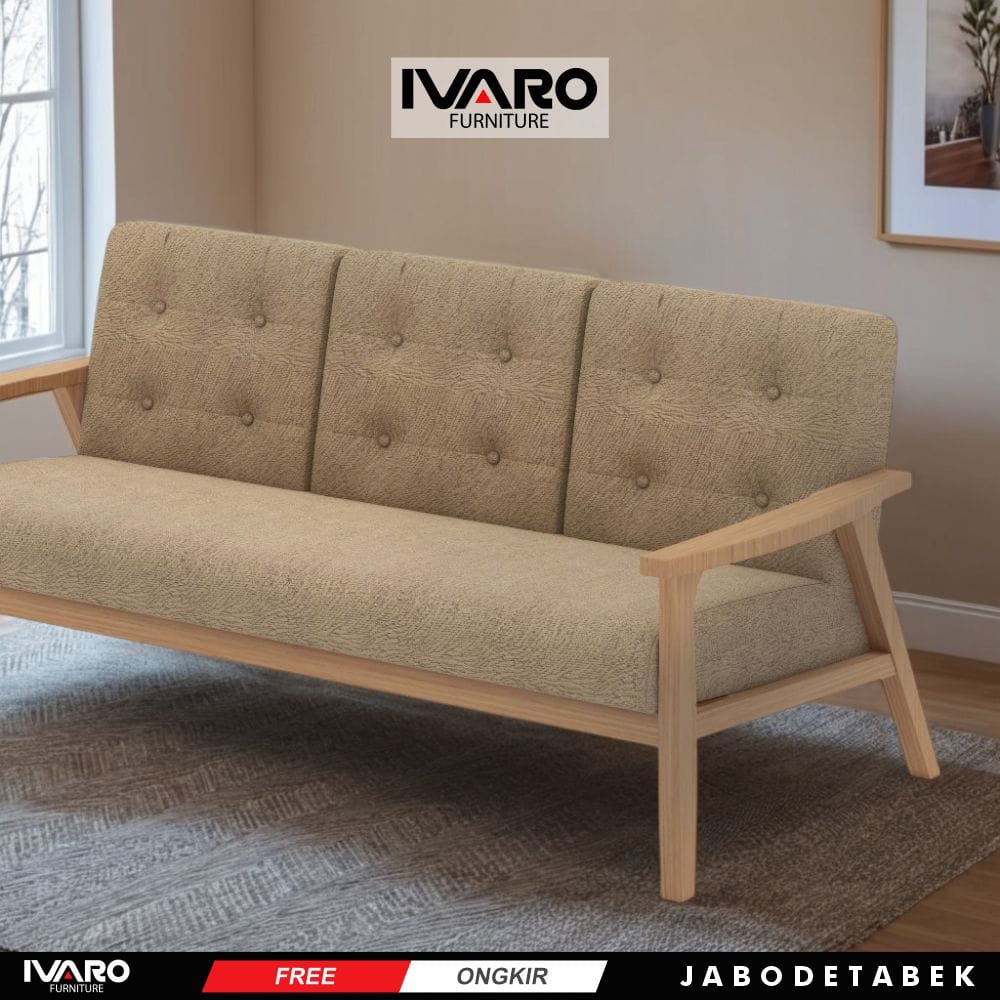Kursi Kayu Solid / Sofa Ruang Tamu / Kursi Minimalis Deyri Ivaro