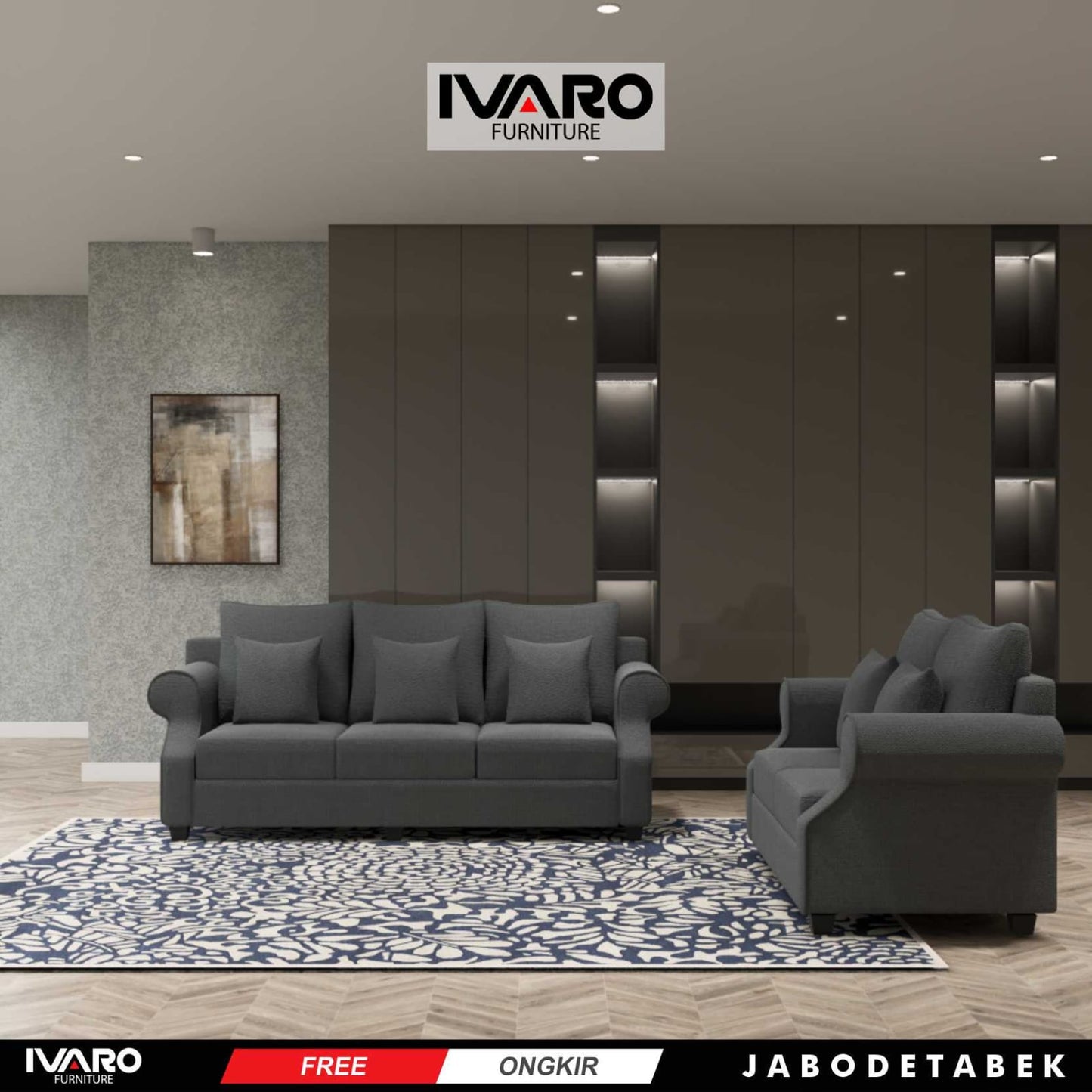 Sofa / Sofa Minimalis / Sofa Ruang Tamu / Sofa Set Lirisa Ivaro