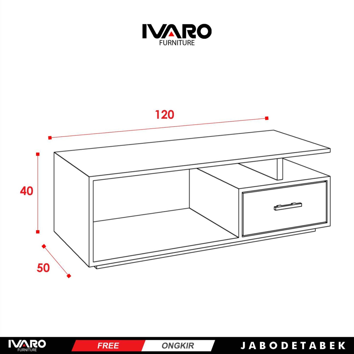 Ivaro Shoga Coffe Table/ Meja Tamu/ Meja Sudut Minimalis