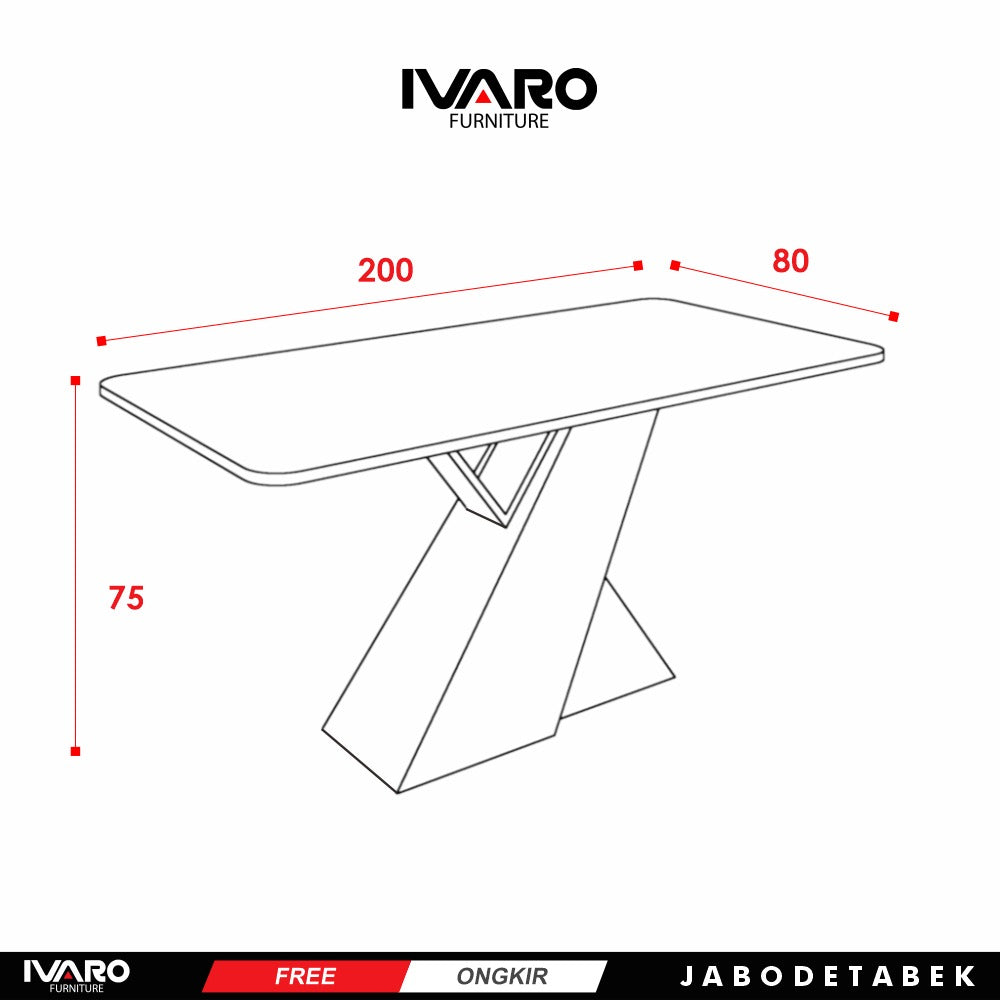 Ivaro Zelda Meja Makan/Table/Meja Minimalis/Serbaguna