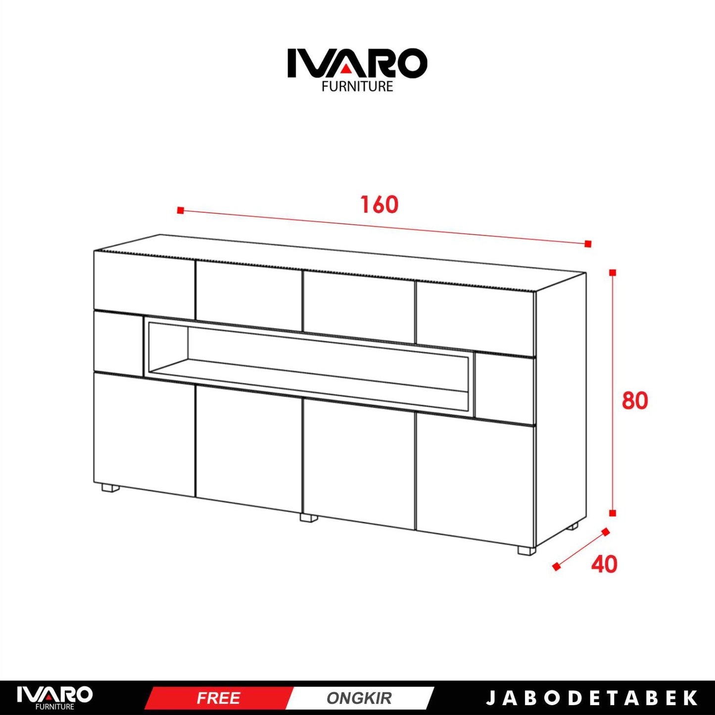 Ivaro Bianca Drawer /Rak Serbaguna /Laci Penyimpanan/ Lemari Minimalis