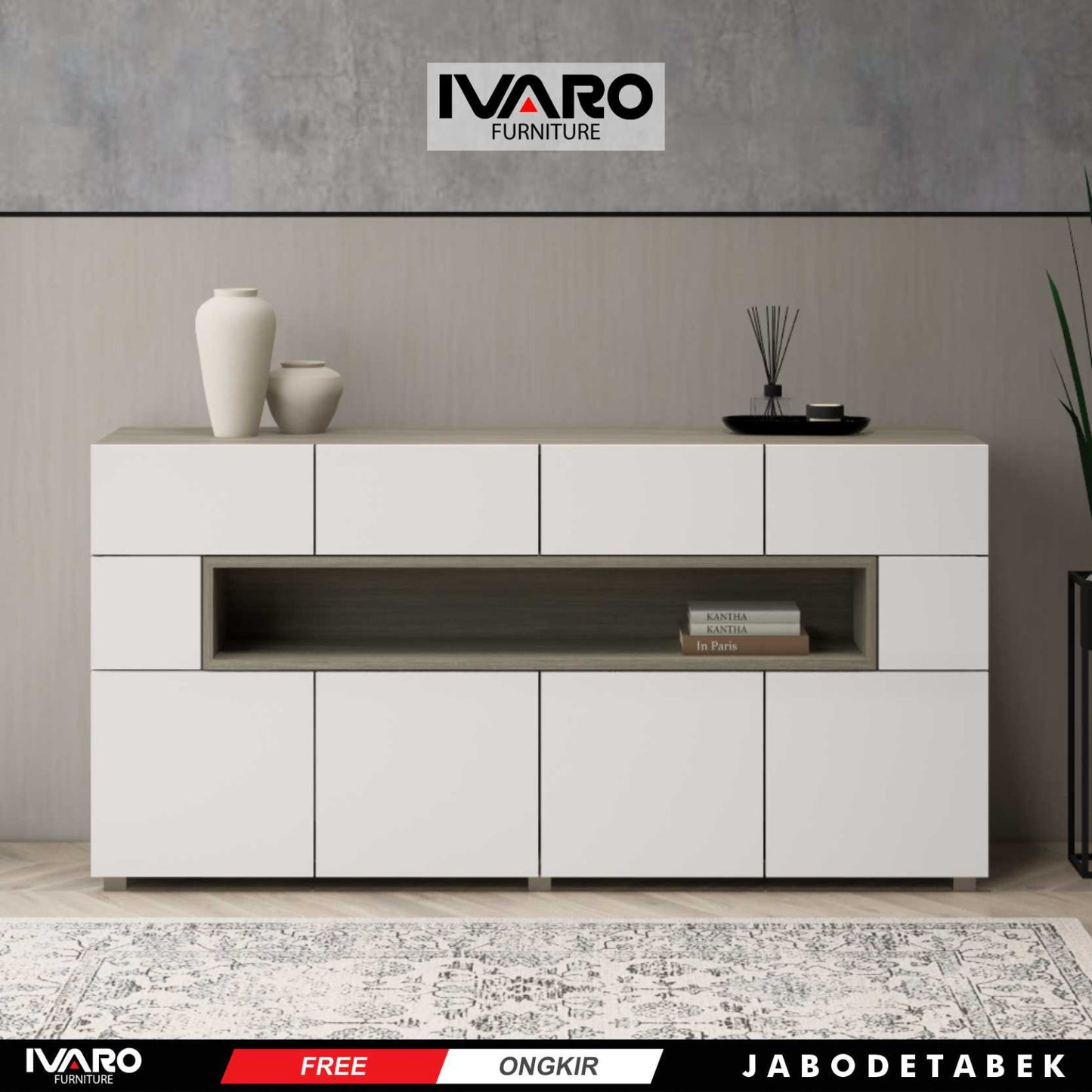 Ivaro Bianca Drawer /Rak Serbaguna /Laci Penyimpanan/ Lemari Minimalis
