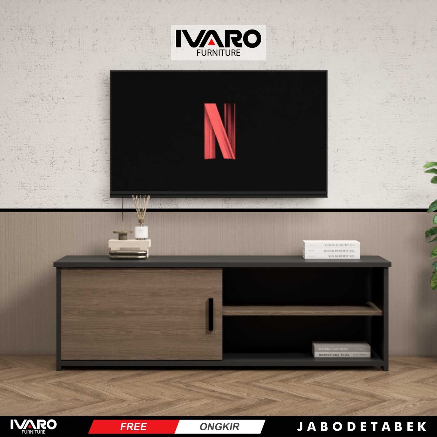 Ivaro Changi Rak Tv/Rak Penyimpanan/Rak Minimalis