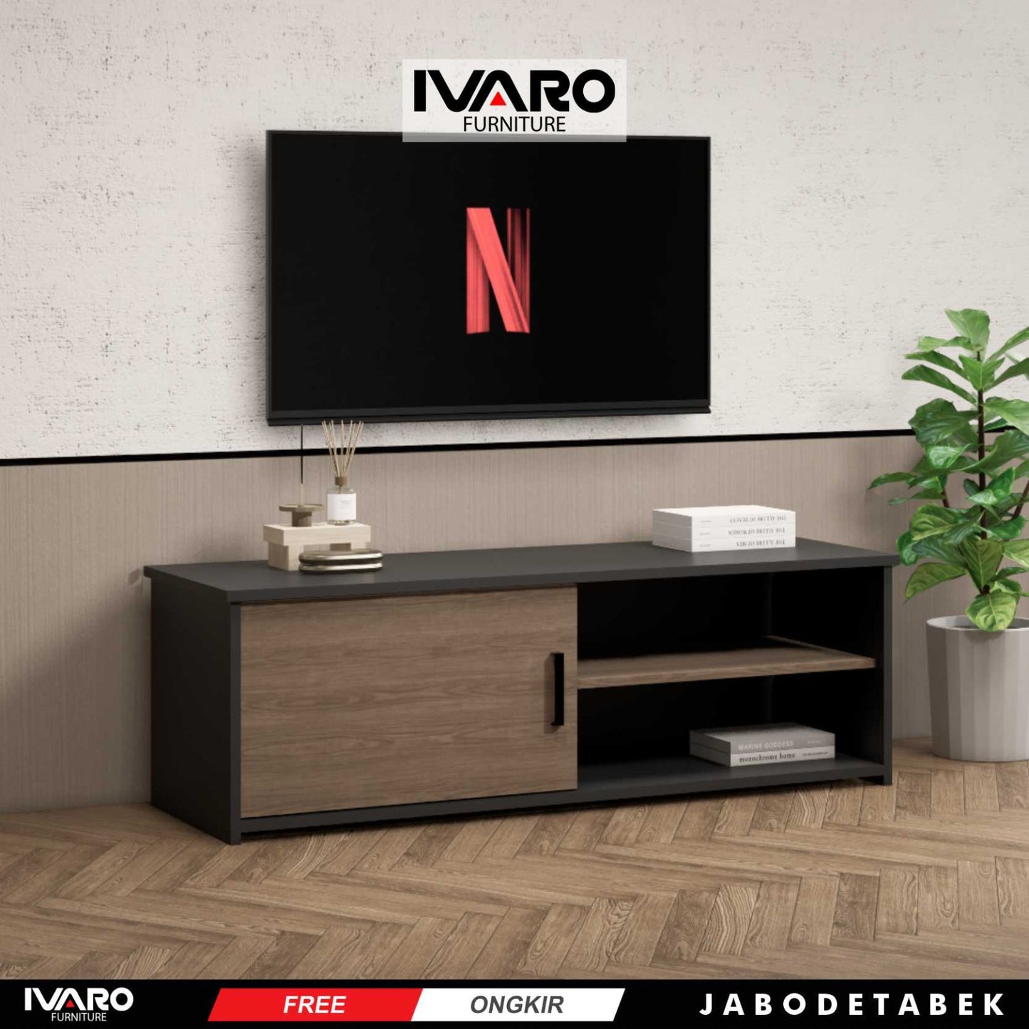 Ivaro Changi Rak Tv/Rak Penyimpanan/Rak Minimalis