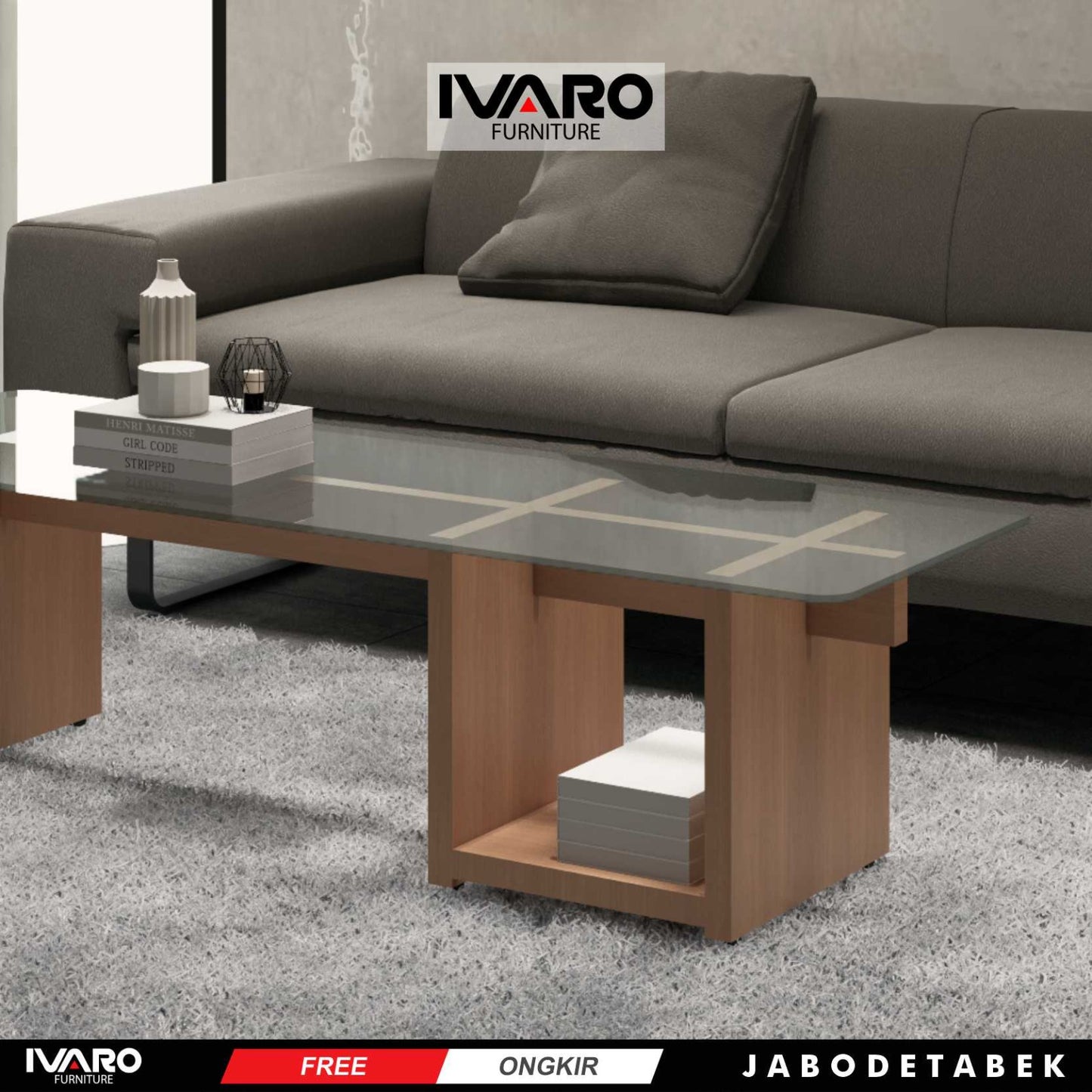 Ivaro Diego Coffe Table/ Meja Tamu/ Meja Sudut Minimalis
