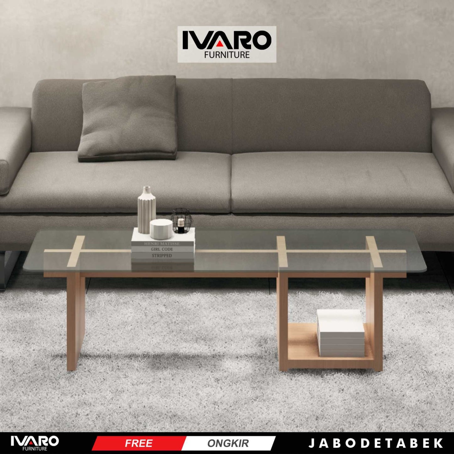 Ivaro Diego Coffe Table/ Meja Tamu/ Meja Sudut Minimalis