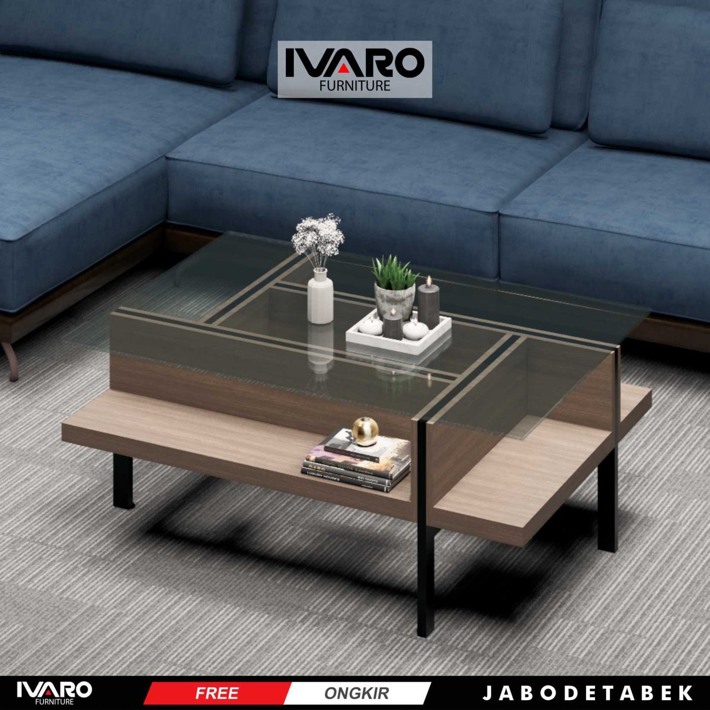 Ivaro Theo Coffe Table/ Meja Tamu/ Meja Sudut Minimalis
