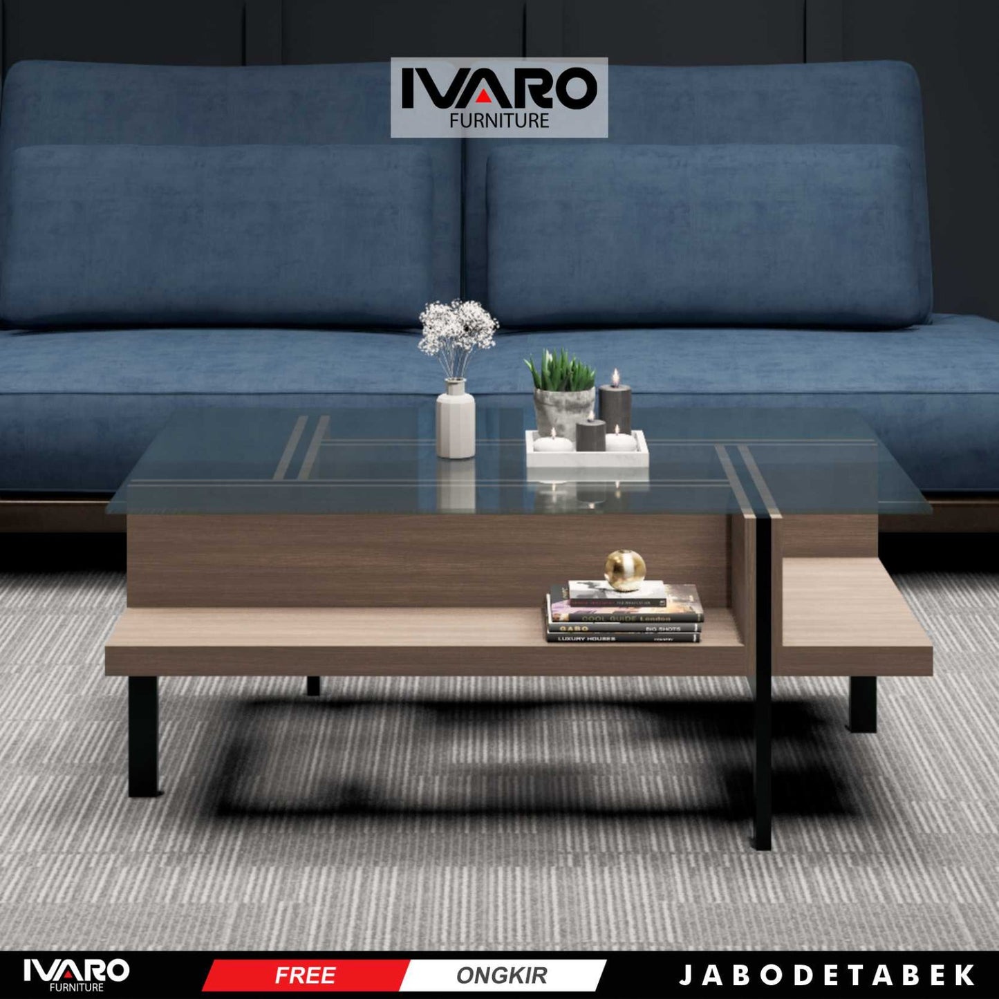 Ivaro Theo Coffe Table/ Meja Tamu/ Meja Sudut Minimalis