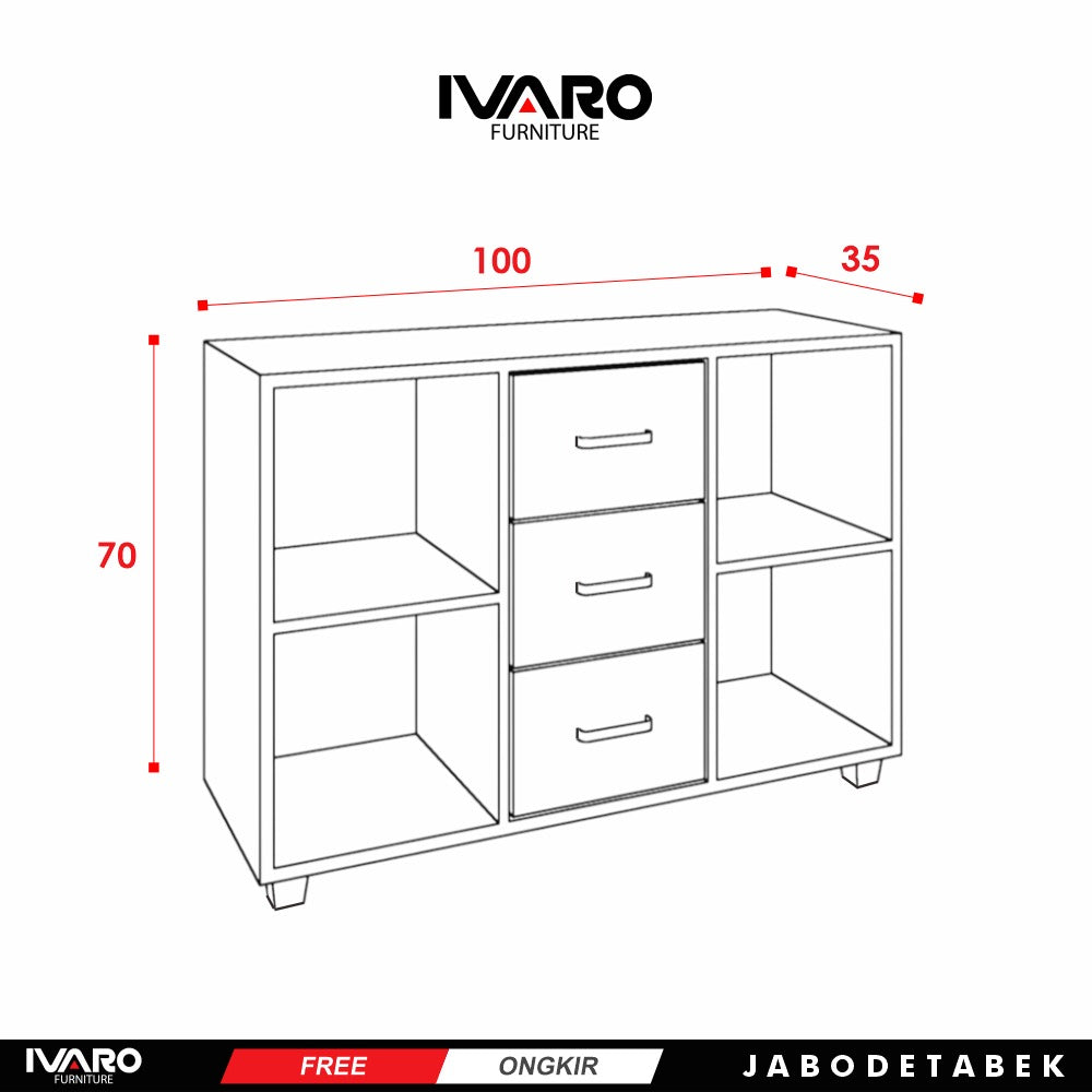 Ivaro Luke Drawer /Rak Serbaguna /Laci Penyimpanan/ Lemari Minimalis