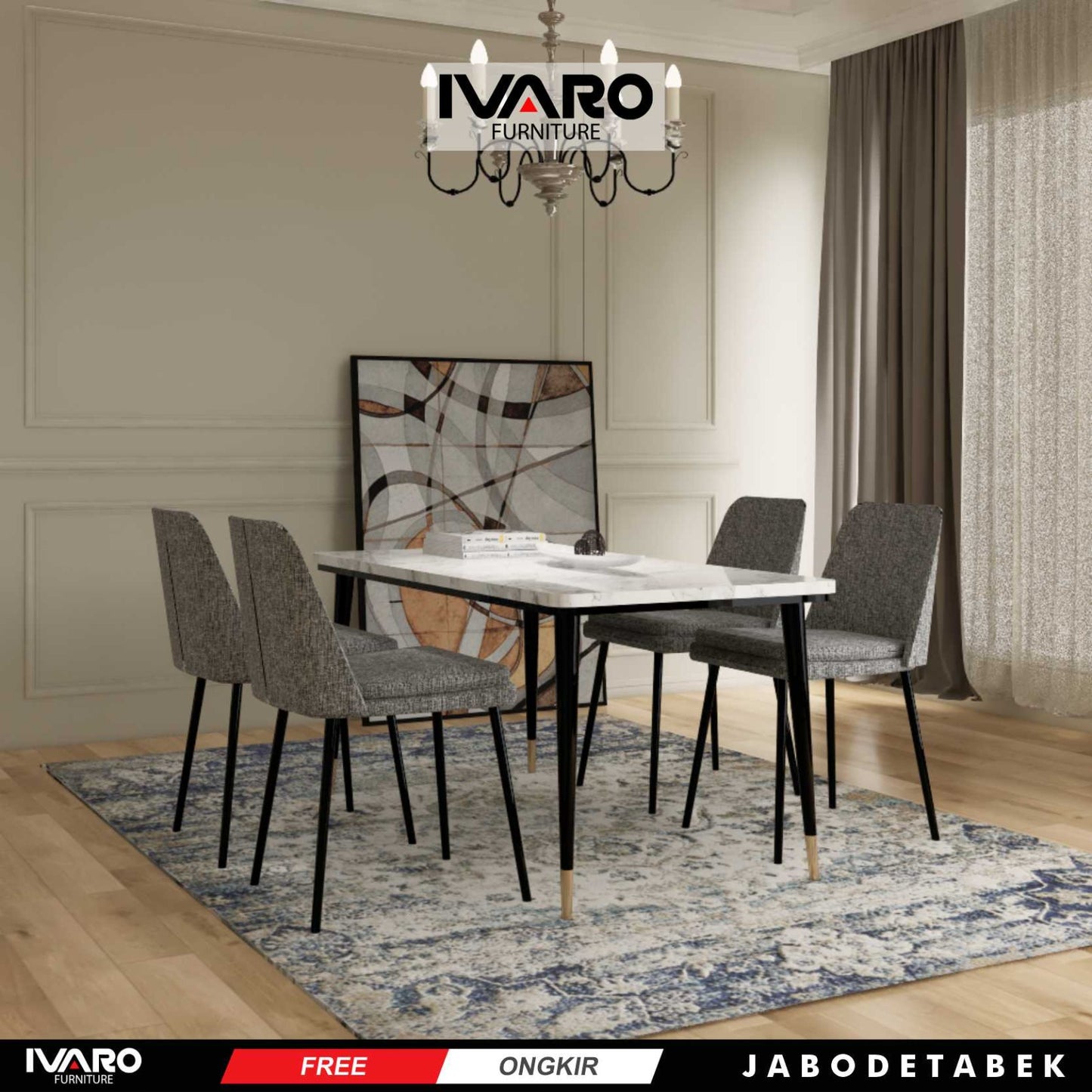 Ivaro Zafir Meja Makan/Table/Meja Minimalis/Serbaguna