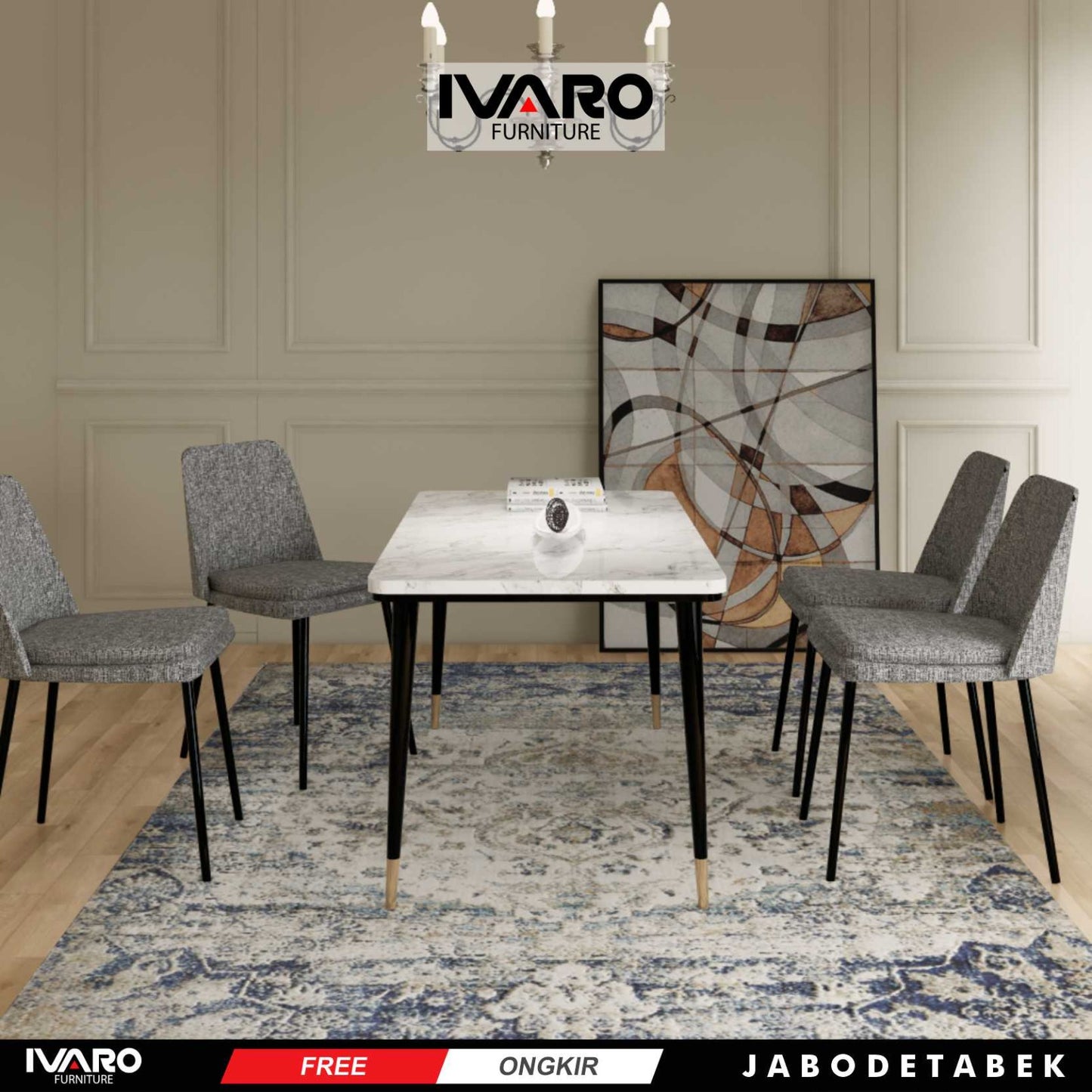 Ivaro Zafir Meja Makan/Table/Meja Minimalis/Serbaguna