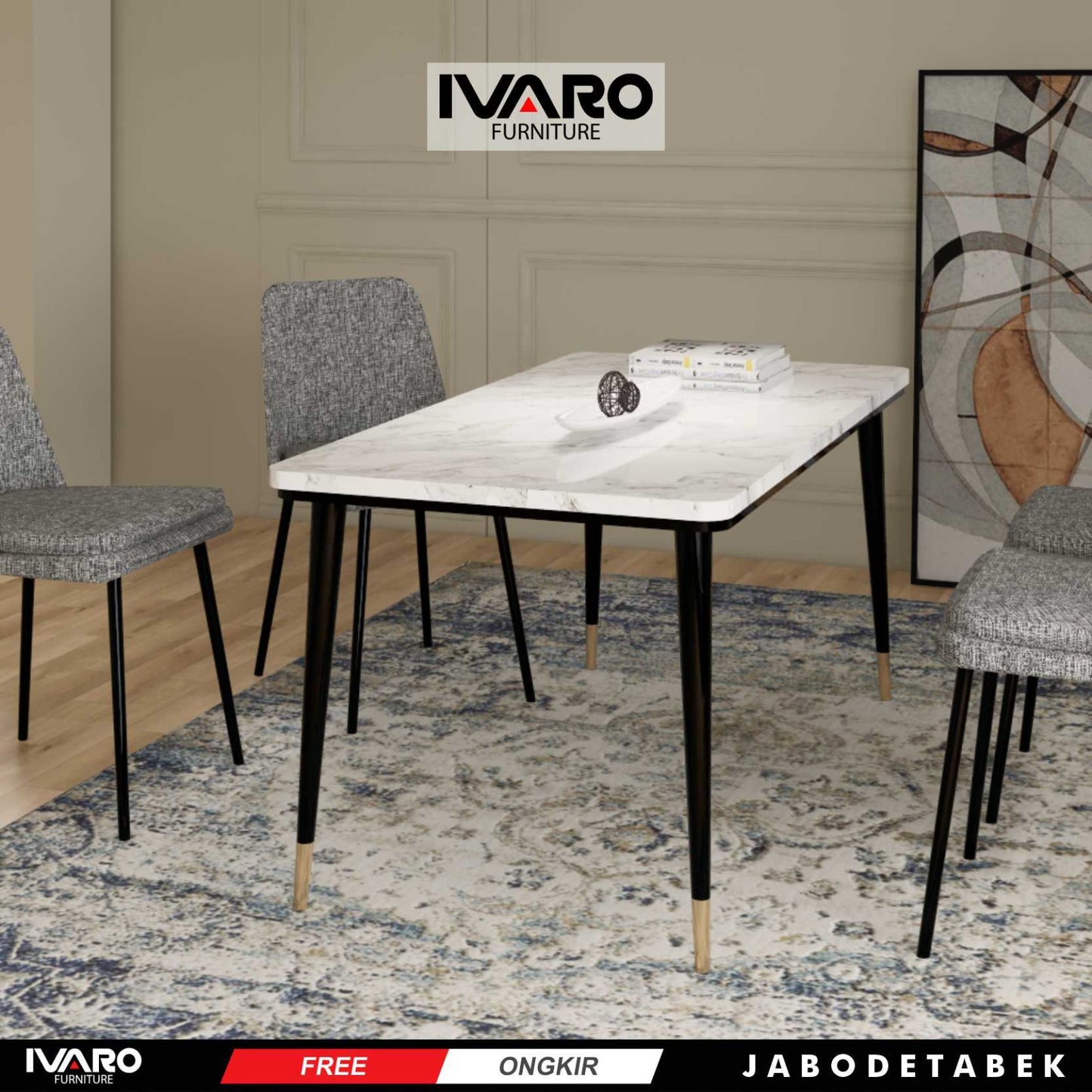Ivaro Zafir Meja Makan/Table/Meja Minimalis/Serbaguna