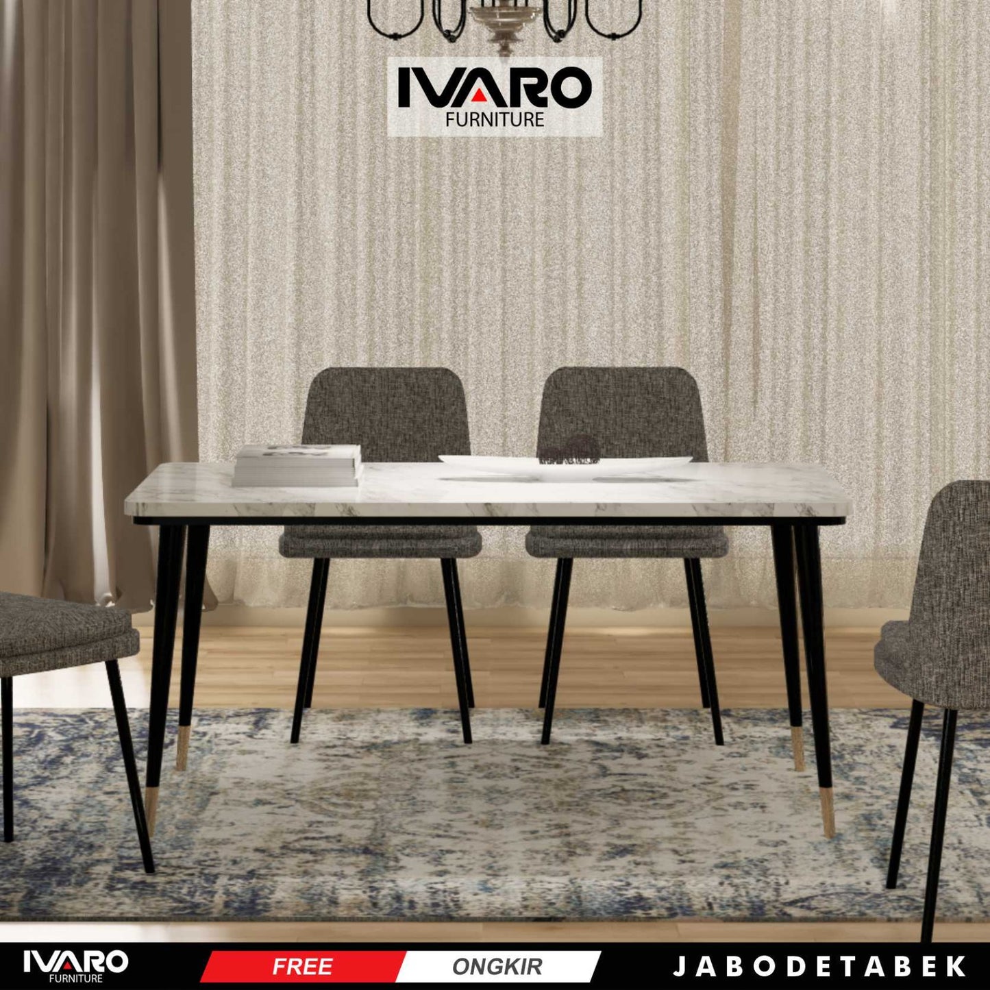 Ivaro Zafir Meja Makan/Table/Meja Minimalis/Serbaguna