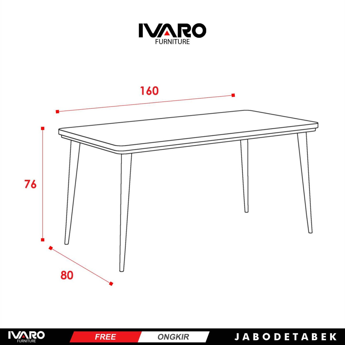 Ivaro Zafir Meja Makan/Table/Meja Minimalis/Serbaguna