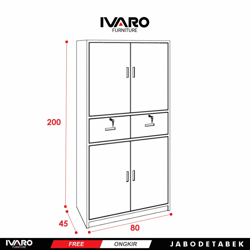 Ivaro Andre Rak Serbaguna/Nakas/Laci Penyimpanan/Nakas Minimalis