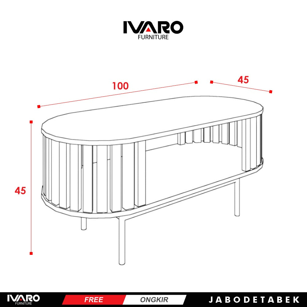 Ivaro Olaf Coffe Table/ Meja Tamu/ Meja Sudut Minimalis