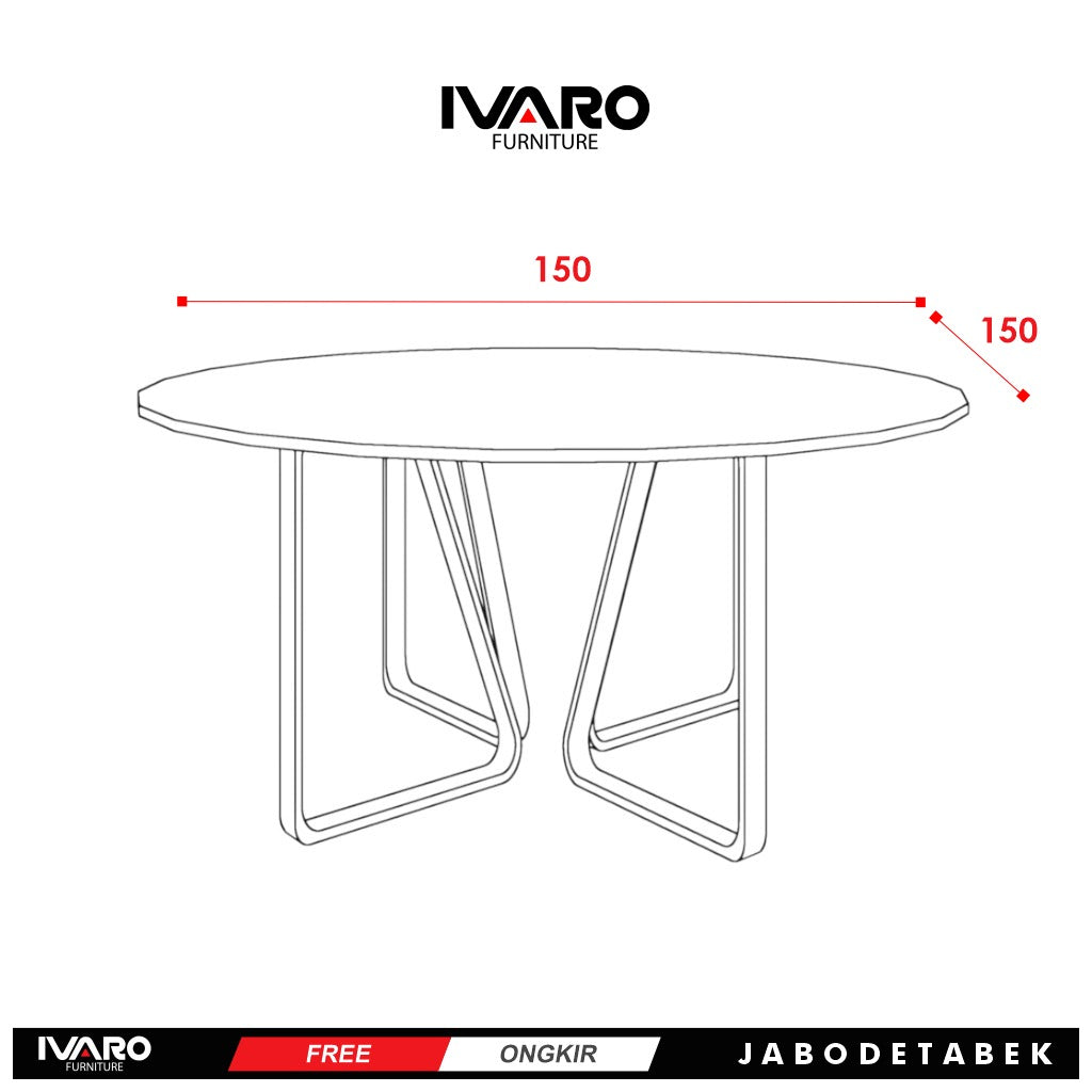 Ivaro Moira Meja Makan/Table/Meja Minimalis/Serbaguna