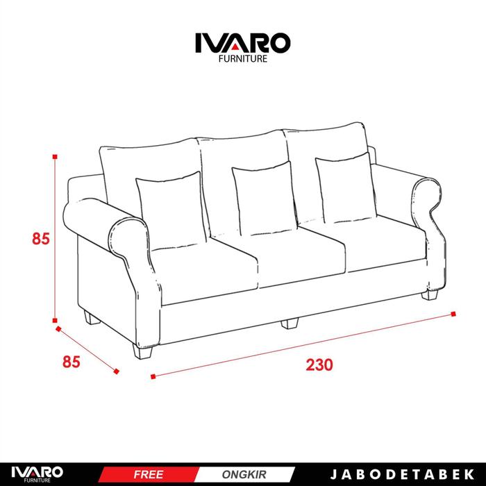 Sofa / Sofa Minimalis / Sofa Ruang Tamu / Sofa Set Lirisa Ivaro