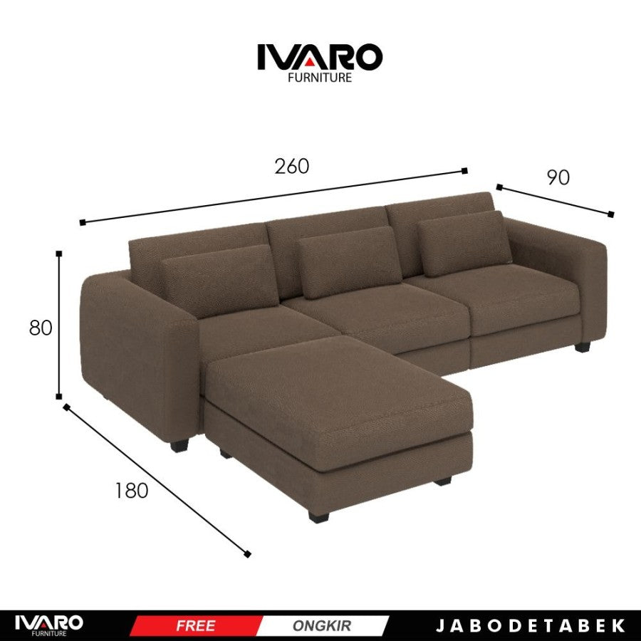 Sofa L /Sofa Sudut/Sofa L Minimalis/Kursi L /Sofa Tamu WEEKLY IVARO - Sofa L - SOFA L - SOFA L