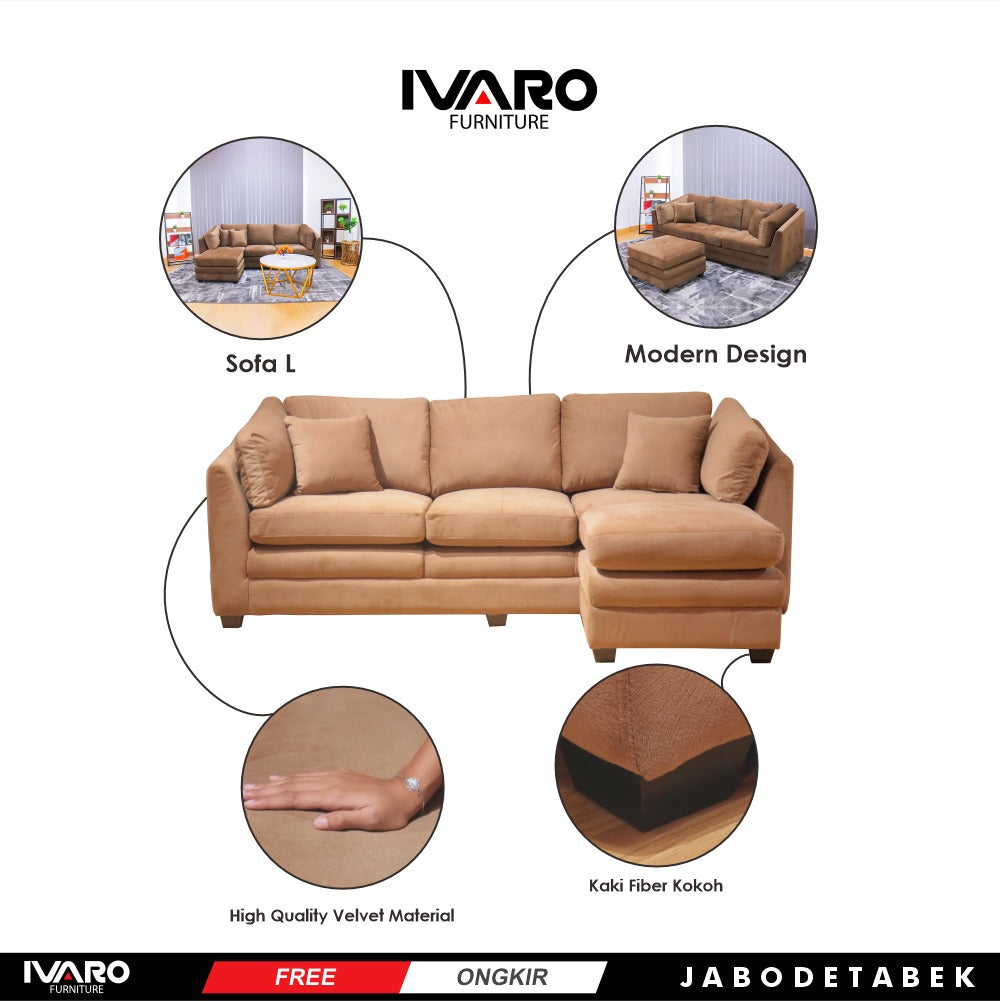 Sofa L /Sofa Sudut/Sofa L Minimalis/Kursi L /Sofa Tamu MILLER IVARO - Sofa L