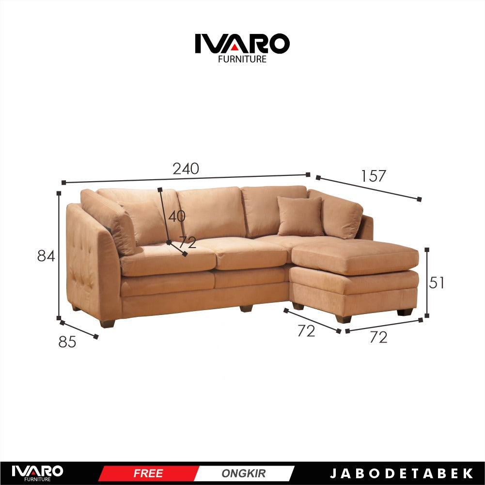 Sofa L /Sofa Sudut/Sofa L Minimalis/Kursi L /Sofa Tamu MILLER IVARO - Sofa L
