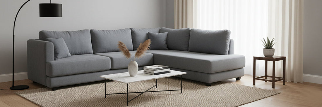 Sofa L Cabriole: Sofa L Elegan dengan Desain Lengkung Modern