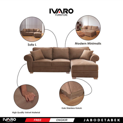 Sofa L /Sofa Sudut/Sofa L Minimalis/Kursi L /Sofa Tamu MOSS IVARO