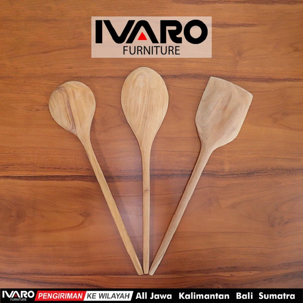 sendok/ alat masak/kayu jati / kitchen utensil set 3 ARANA IVARO