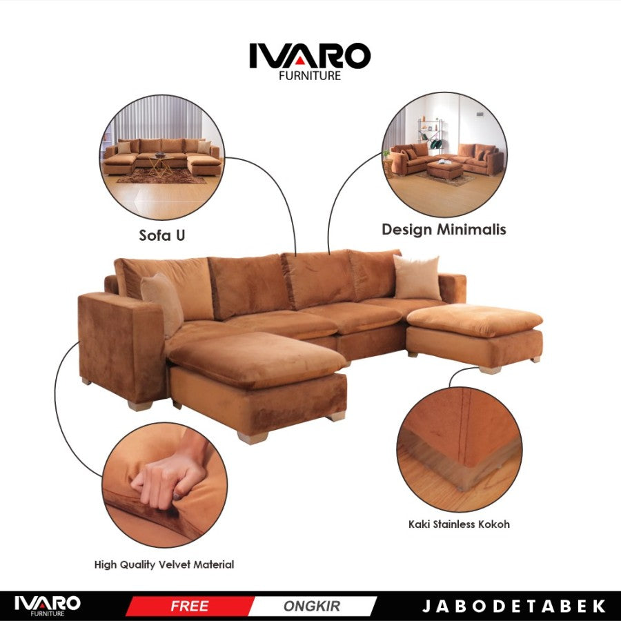 Sofa L /Sofa Sudut/Sofa L Minimalis/Kursi L /Sofa Tamu PROTONEMA IVARO