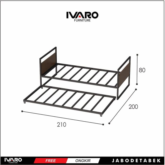 Full Set Divan Sandaran/Matras/SpringBed/Tidur/Plus Top SABILA IVARO - Full set Divan+Kasur, 100
