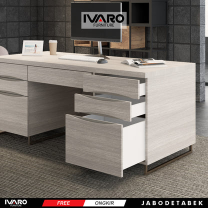 Meja Kerja / Office Table / Meja Minimalis Runils Ivaro