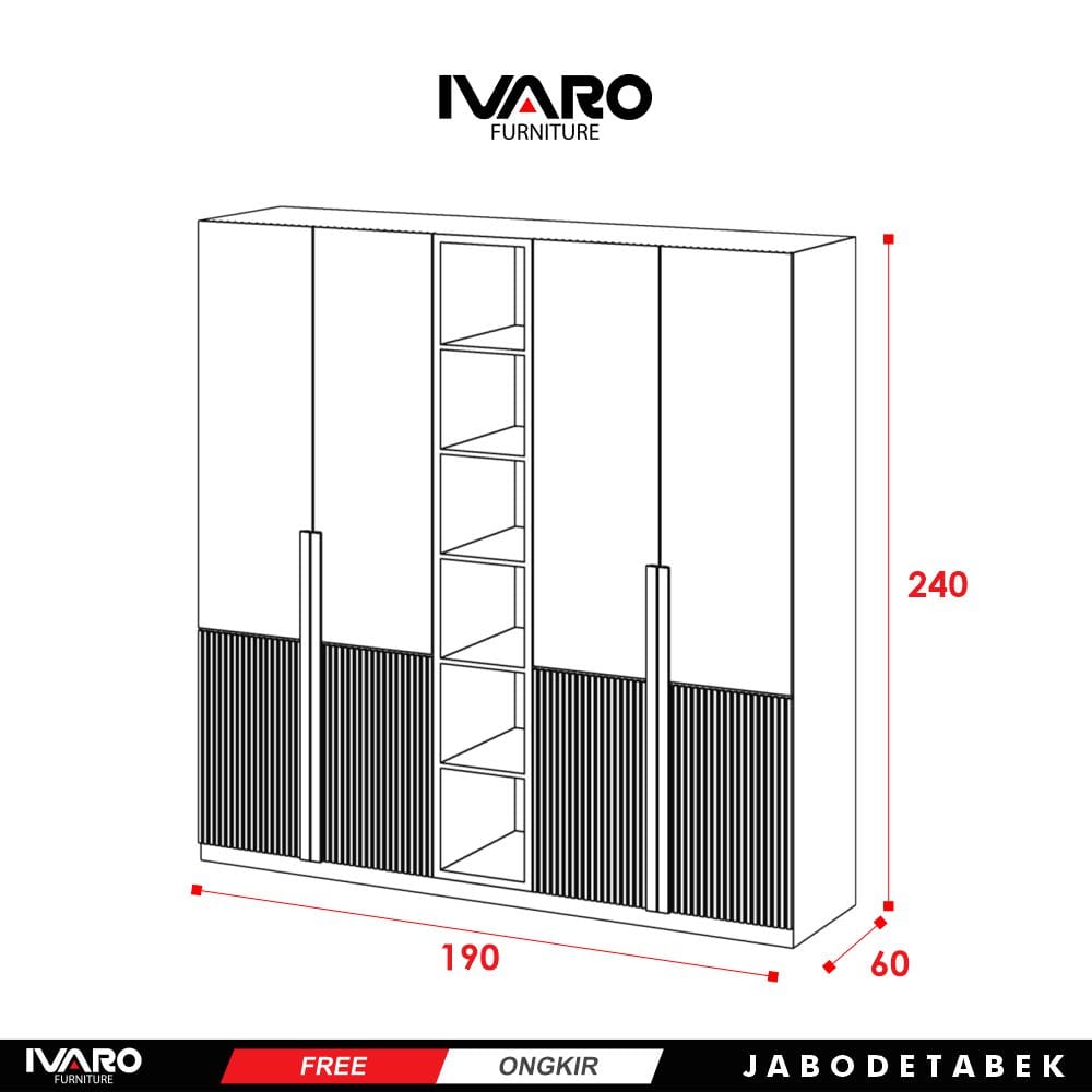 Lemari pakaian /Kabinet/Lemari Penyimpanan/Wardrobe/Lemari Kamar Nicole Ivaro