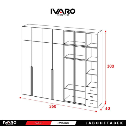Lemari pakaian /Kabinet/Lemari Penyimpanan/Nakas/Lemari Kamar Renia Ivaro