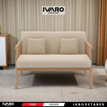 Kursi Kayu Solid / Sofa Ruang Tamu / Kursi Minimalis Aria Ivaro