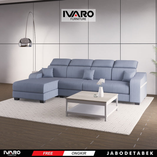 Ivaro Sofa L /Sofa Sudut/Sofa L Minimalis/Kursi L /Sofa Tamu Afsara Ivaro Furniture
