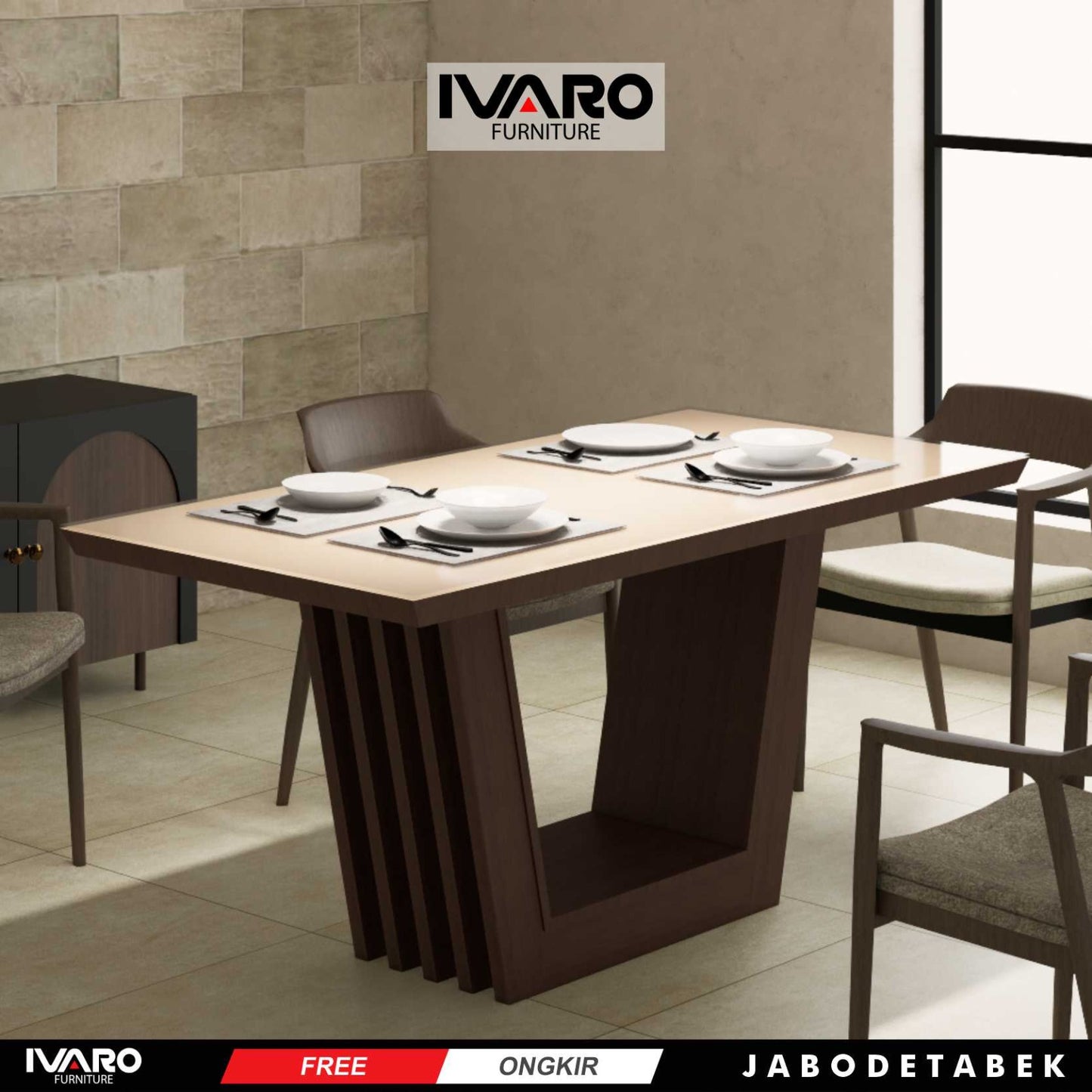 Ivaro Nicholas Meja Makan/Table/Meja Minimalis/Serbaguna
