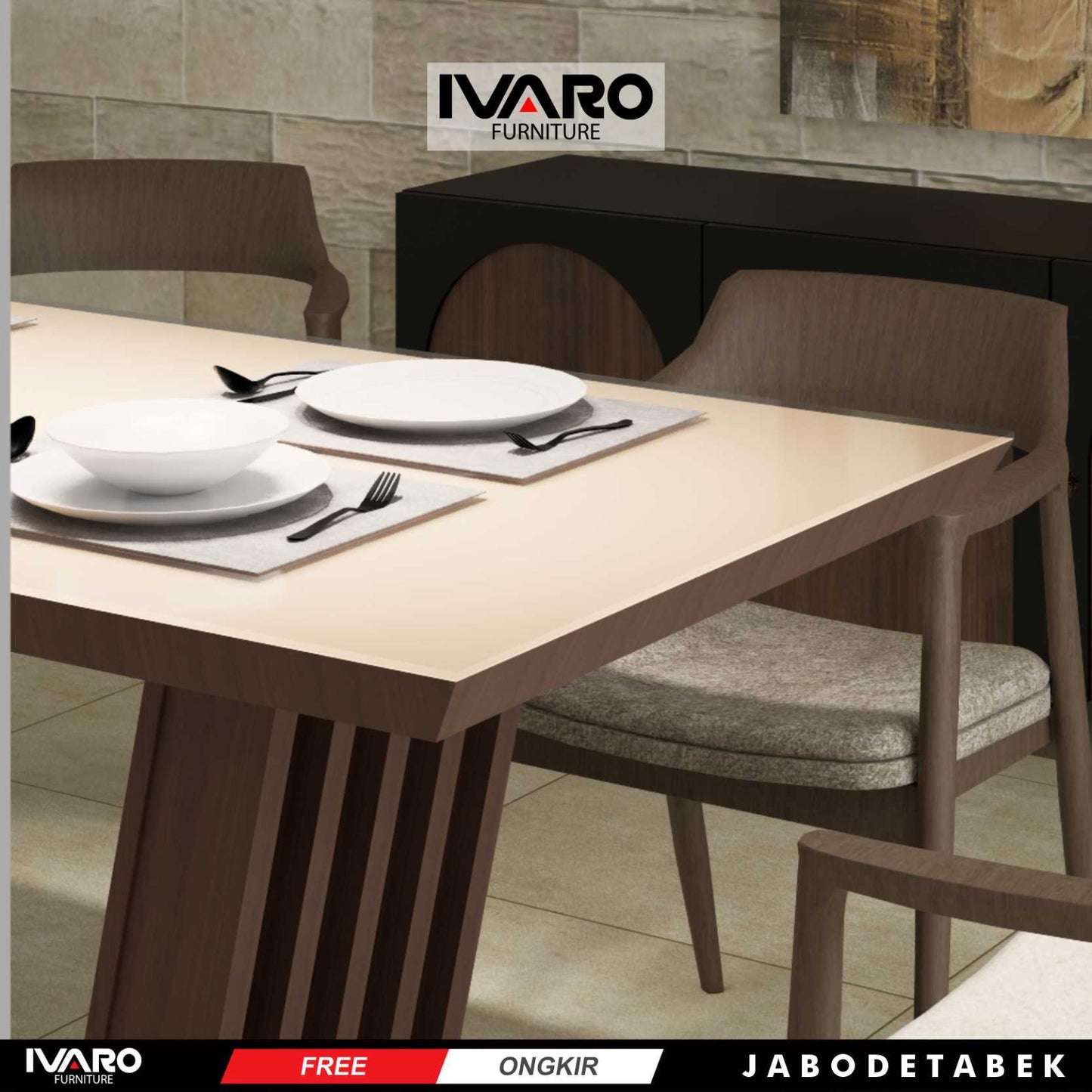 Ivaro Nicholas Meja Makan/Table/Meja Minimalis/Serbaguna