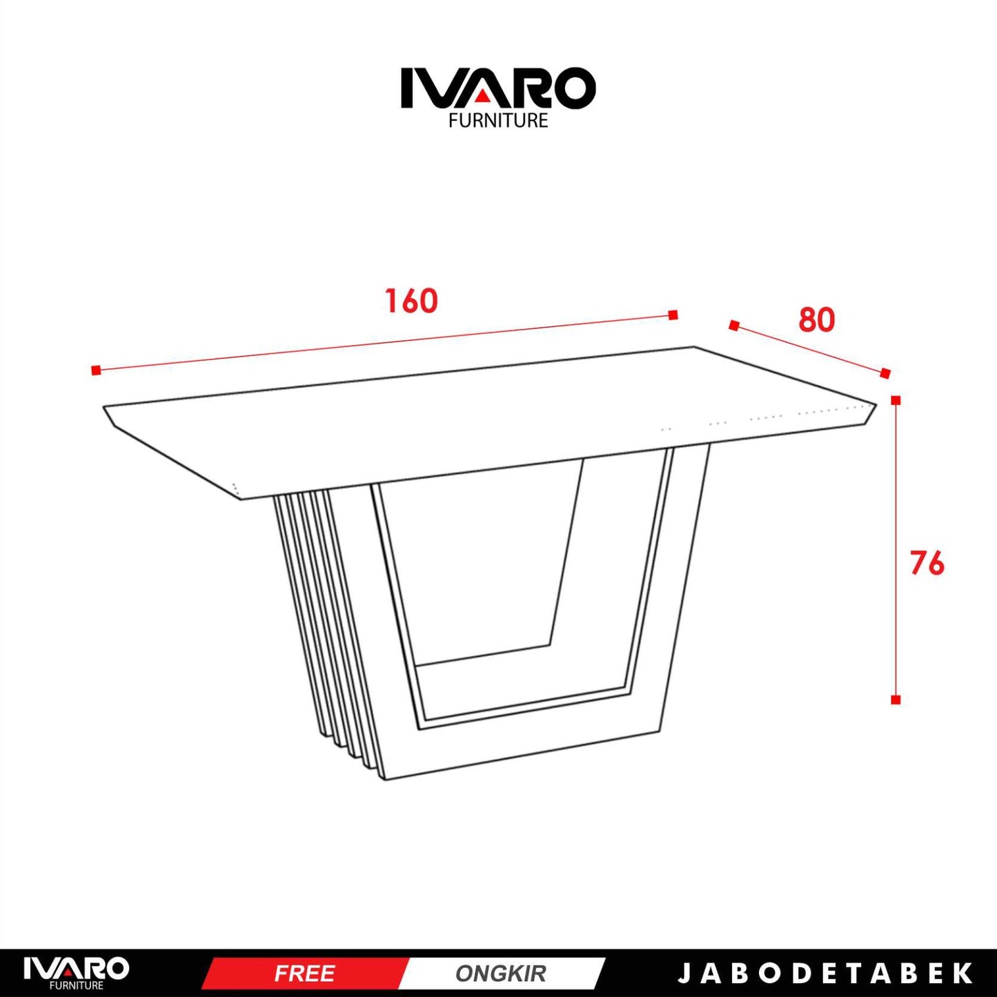 Ivaro Nicholas Meja Makan/Table/Meja Minimalis/Serbaguna