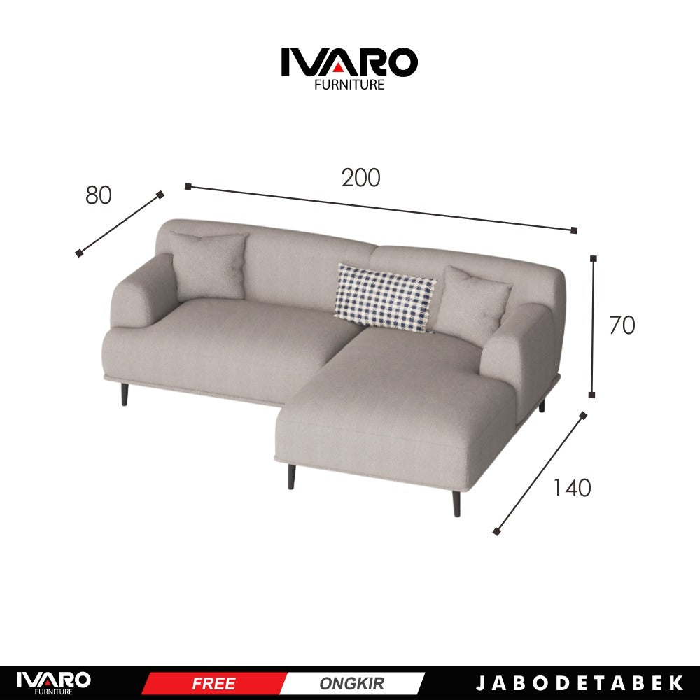 Ivaro Taylor Sofa L /Sofa Sudut/Sofa L Minimalis/Kursi L /Sofa Tamu