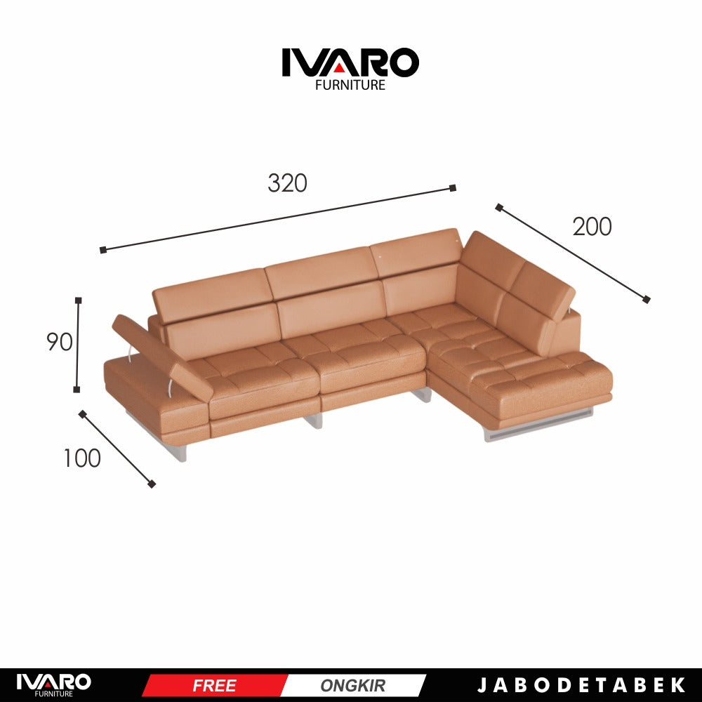 Ivaro Jennifer Sofa L /Sofa Sudut/Sofa L Minimalis/Kursi L /Sofa Tamu
