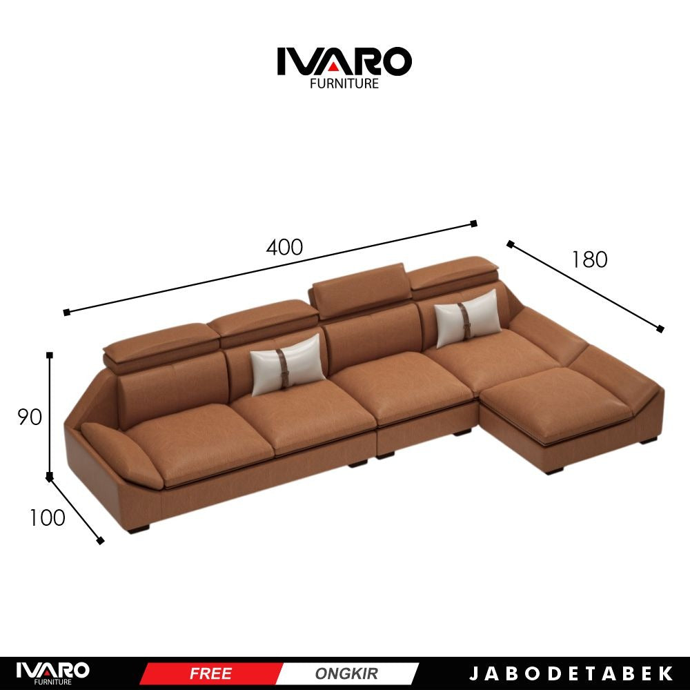 Ivaro Alice Sofa L /Sofa Sudut/Sofa L Minimalis/Kursi L /Sofa Tamu