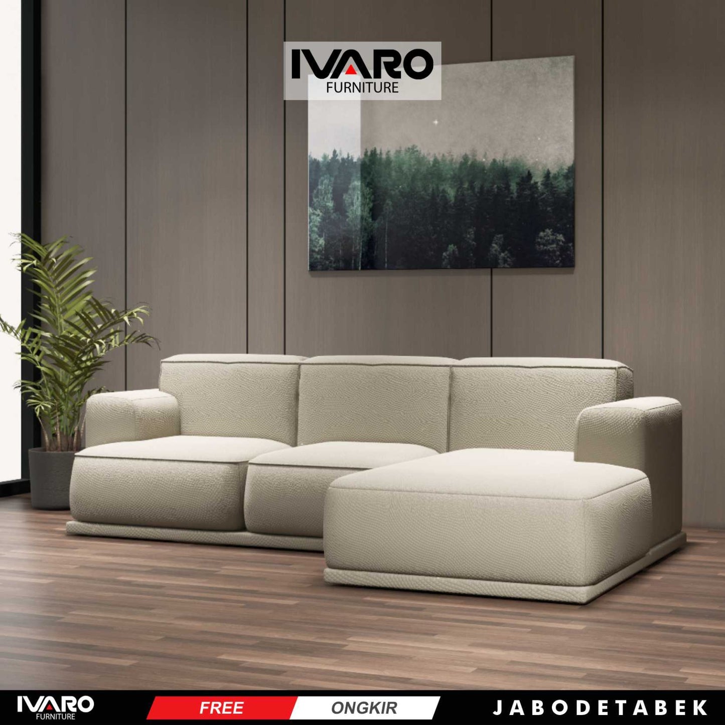 Ivaro Rebecca Sofa L /Sofa Sudut/Sofa L Minimalis/Kursi L /Sofa Tamu