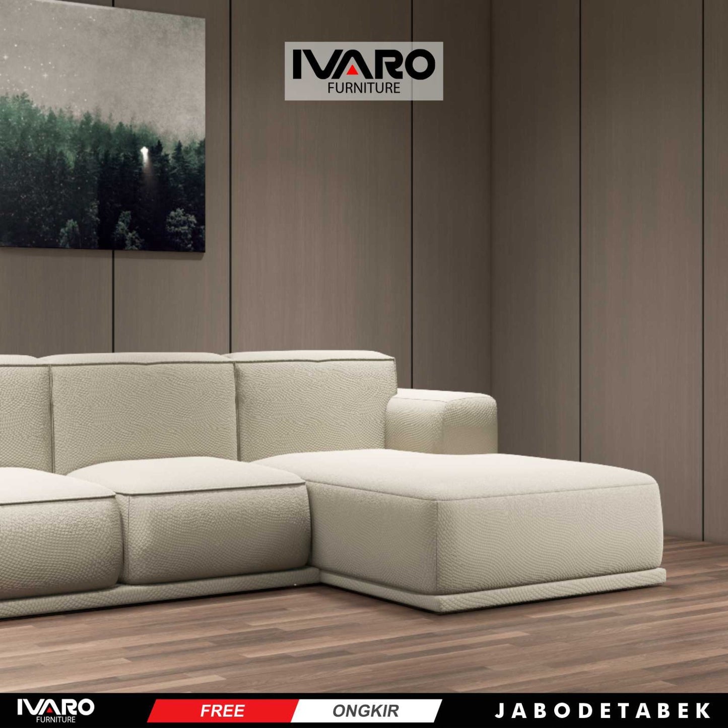 Ivaro Rebecca Sofa L /Sofa Sudut/Sofa L Minimalis/Kursi L /Sofa Tamu