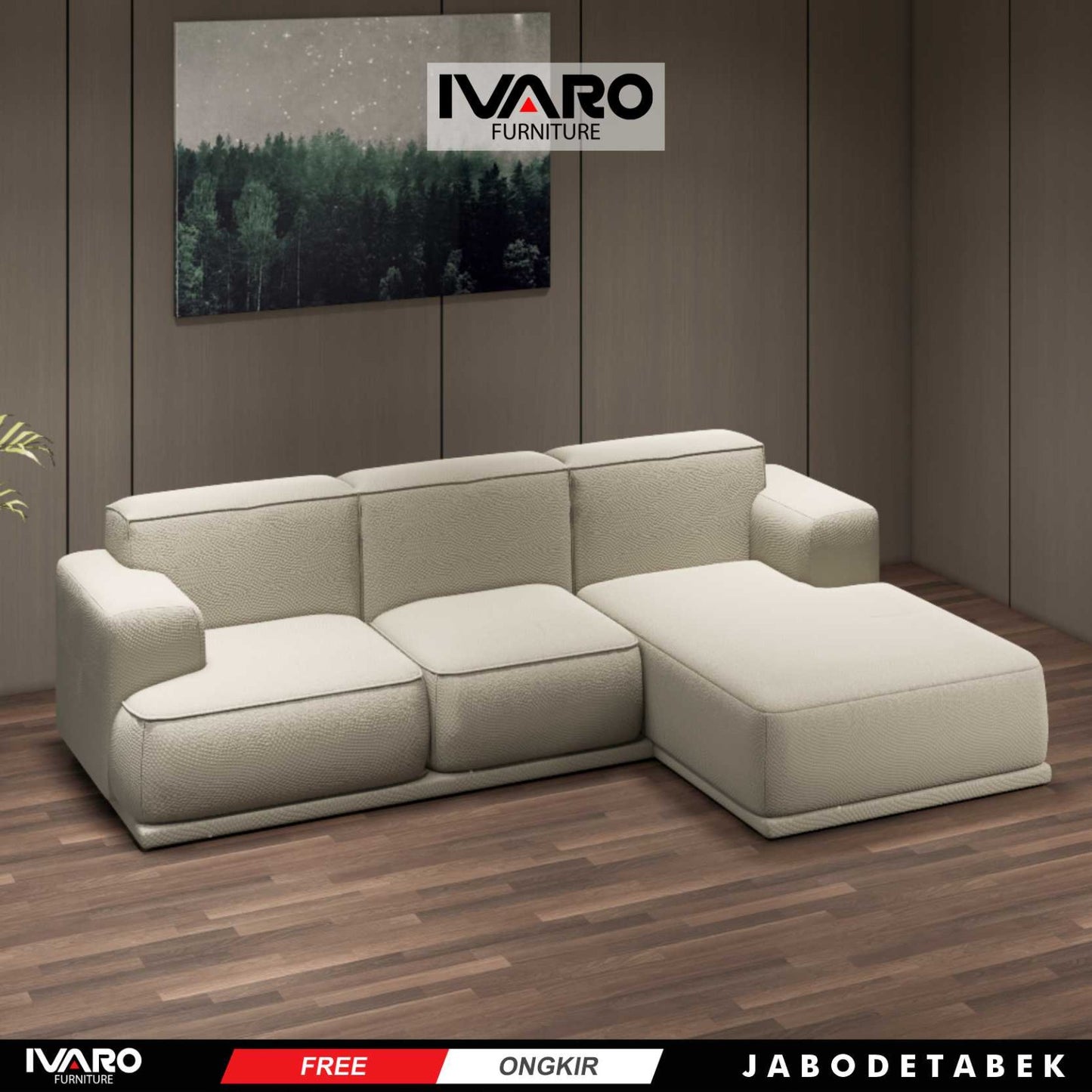 Ivaro Rebecca Sofa L /Sofa Sudut/Sofa L Minimalis/Kursi L /Sofa Tamu